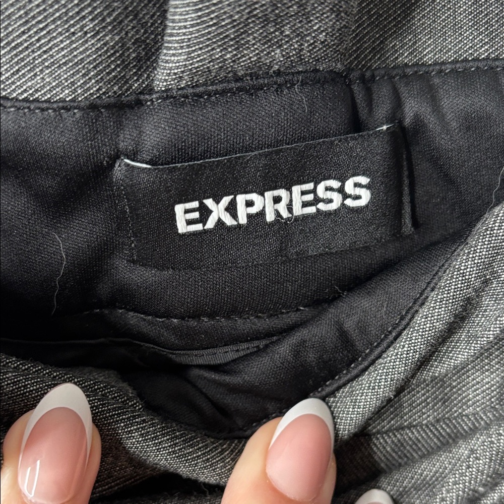 Express Women's Paperbag Waist Trousers - Charcoal sz 12R - Picture 2 of 8
